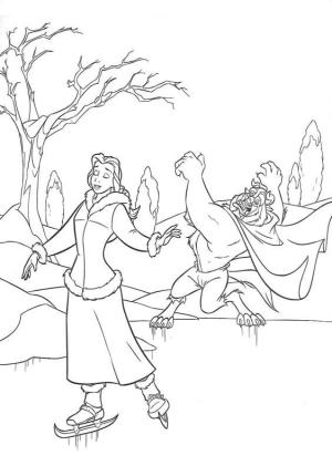 Güzel ve Çirkin boyama sayfası,  coloring page, Güzel ve Çirkin Buz Pateni Çiz, 