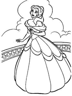 Güzel ve Çirkin boyama sayfası,  coloring page, Balkondaki Belle, 