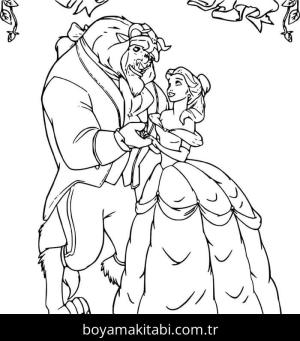 Güzel ve Çirkin boyama sayfası – sevimli karakter, sanatsal çalışma