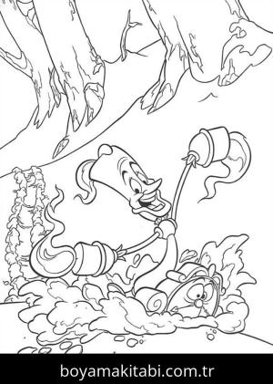Güzel ve Çirkin boyama sayfası – çocuklar için, çizgi film temalı