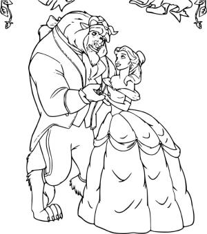 Güzel ve Çirkin boyama sayfası,  coloring page, Disney Güzel ve Çirkin’i çizin, 