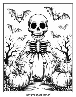 Halloween boyama sayfası – PDF indir, sevimli karakter