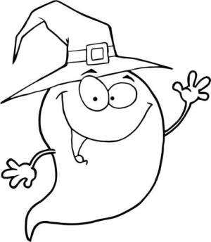 Halloween boyama sayfası,  coloring page, Cadi Hayalet, 