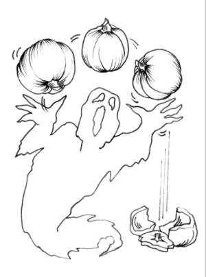 Halloween boyama sayfası,  coloring page, Hayalet Hokkabazlık Balkabağı, 