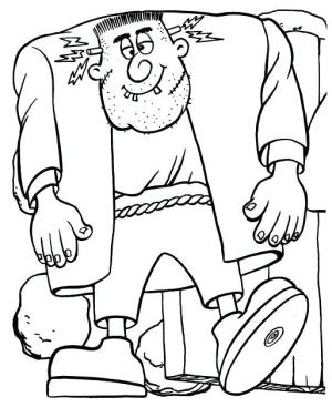 Halloween boyama sayfası,  coloring page, Büyük Şişko Frankenstein, 