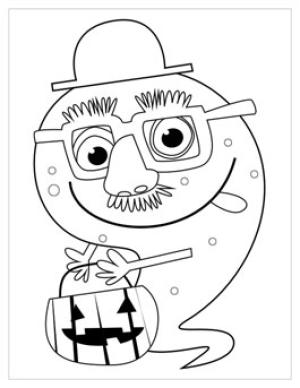 Halloween boyama sayfası,  coloring page, Bir Oldman Hayaleti, 