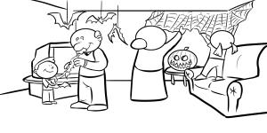 Halloween boyama sayfası,  coloring page, Cadılar Bayramı İçin Hazırlanın, 