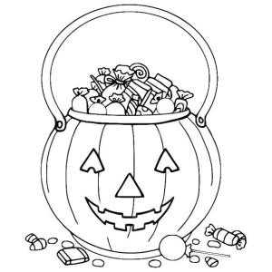 Halloween boyama sayfası,  coloring page, Şeker Veya Şaka Balkabağı Torbası, 