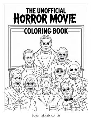Halloween boyama sayfası – sevimli karakter, sanatsal çalışma