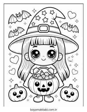 Halloween boyama sayfası – el becerilerini geliştirir, boyama çalışması