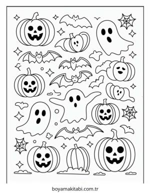 Halloween boyama sayfası – kolay boyama, eğitici aktivite