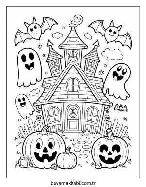Halloween boyama sayfası – evde etkinlik, ücretsiz yazdır