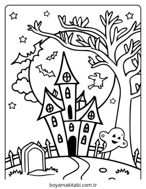 Halloween boyama sayfası – PDF indir, sevimli karakter