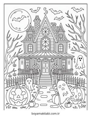 Halloween boyama sayfası – sanatsal çalışma, çocuklar için