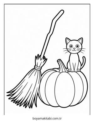 Halloween boyama sayfası – sanatsal çalışma, çocuklar için