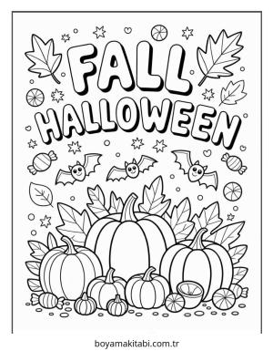 Halloween boyama sayfası – PDF indir, sevimli karakter