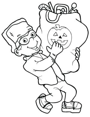 Halloween boyama sayfası,  coloring page, Frankenstein Ile Alışverişe Çıkın, 