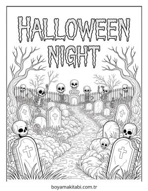 Halloween boyama sayfası – renkli çizimler, okul öncesi