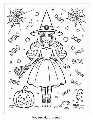 Halloween boyama sayfası – eğlenceli etkinlik, el becerilerini geliştirir