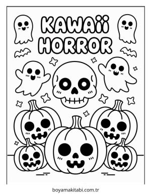 Halloween boyama sayfası – sanatsal çalışma, çocuklar için
