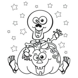 Halloween boyama sayfası,  coloring page, Sevimli Bebek İskeleti, 