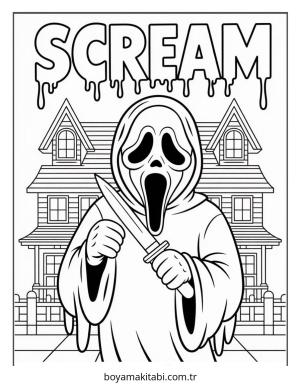 Halloween boyama sayfası – çizgi film temalı, basit çizim