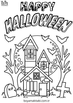 Halloween boyama sayfası – eğlenceli etkinlik, el becerilerini geliştirir