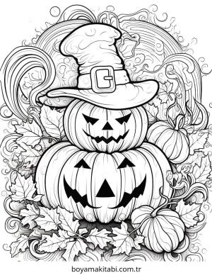 Halloween boyama sayfası – basit çizim, kolay boyama