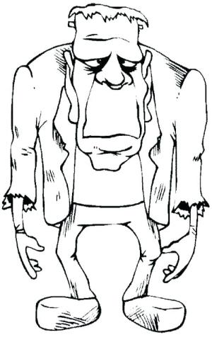 Halloween boyama sayfası,  coloring page, Sıkıcı Frankenstein, 