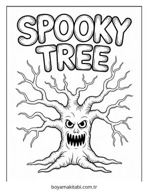 Halloween boyama sayfası – basit çizim, kolay boyama