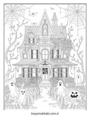 Halloween boyama sayfası – eğlenceli etkinlik, el becerilerini geliştirir