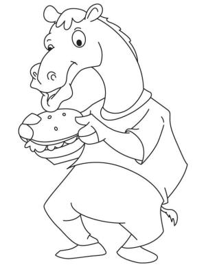 Hamburger boyama sayfası,  coloring page, Deve Yemek Burger, 