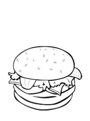 Hamburger boyama sayfası,  coloring page, Hamburguesa Normal, 