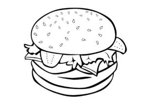 Hamburger boyama sayfası,  coloring page, Harika Burger, 