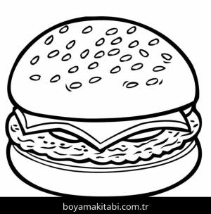 Hamburger boyama sayfası – ücretsiz yazdır, boyama etkinliği