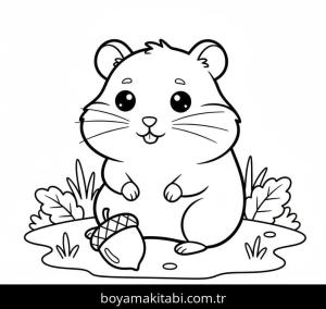 Hamster boyama sayfası – boyama etkinliği, çocuk aktivitesi