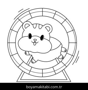 Hamster boyama sayfası – renkli çizimler, okul öncesi