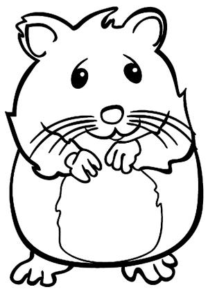 Hamster boyama sayfası,  coloring page, Gülümseyen Hamster, 