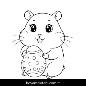 Hamster boyama sayfası – boyama çalışması, yaratıcılığı geliştirir