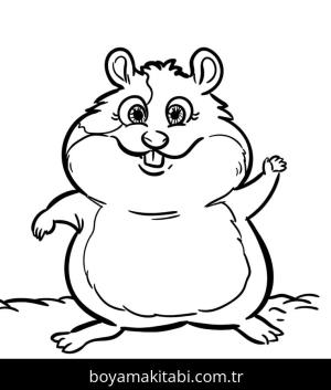 Hamster boyama sayfası – kolay boyama, eğitici aktivite