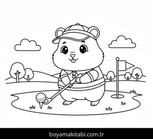 Hamster boyama sayfası – eğlenceli etkinlik, el becerilerini geliştirir