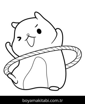 Hamster boyama sayfası – çocuk aktivitesi, PDF indir