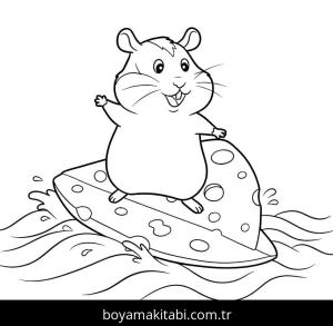 Hamster boyama sayfası – eğlenceli etkinlik, el becerilerini geliştirir