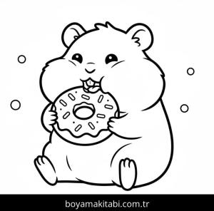 Hamster boyama sayfası – sevimli karakter, sanatsal çalışma