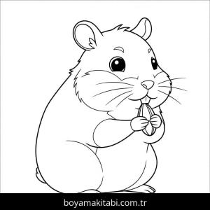 Hamster boyama sayfası – keyifli zaman, renkli çizimler