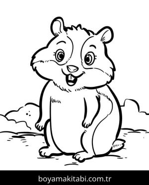 Hamster boyama sayfası – yaratıcılık, eğlenceli etkinlik