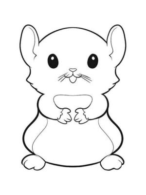 Hamster boyama sayfası,  coloring page, Oturan Hamster, 