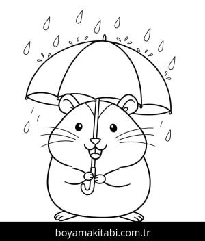 Hamster boyama sayfası – sanatsal çalışma, çocuklar için