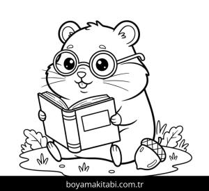 Hamster boyama sayfası – renkli çizimler, okul öncesi