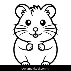Hamster boyama sayfası – eğitici aktivite, yaratıcılık